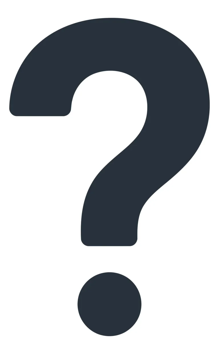 Black Question Mark Icon in Minimalist Style