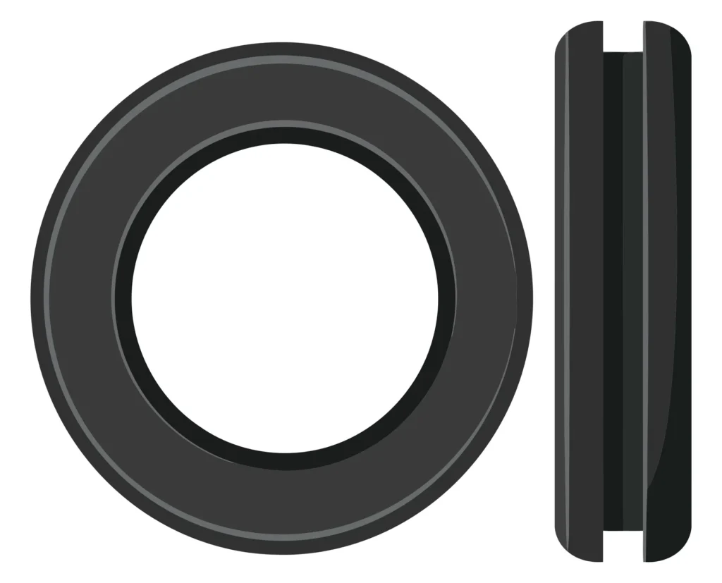 black rubber grommet for wire and cable protection