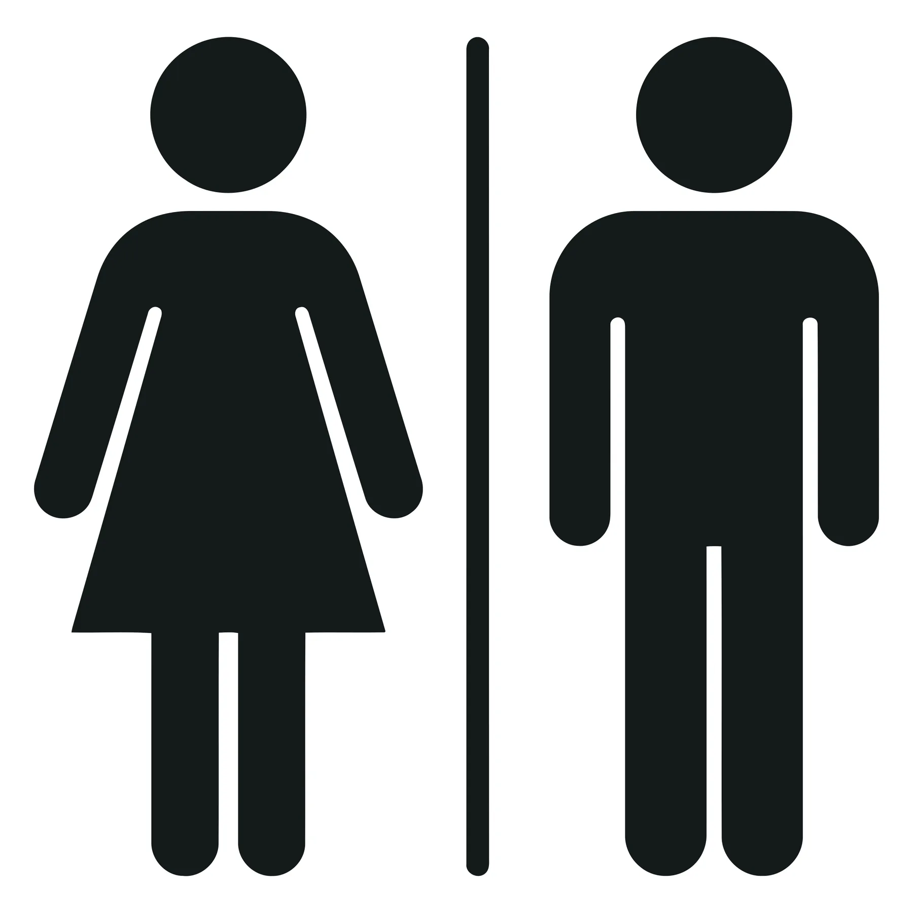 Male and Female Restroom Signs Silhouette Icon
