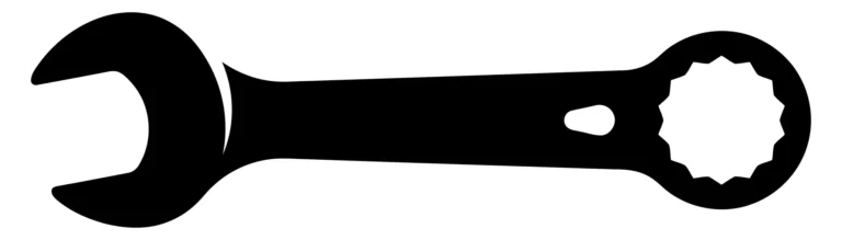 black silhouette of a combination wrench