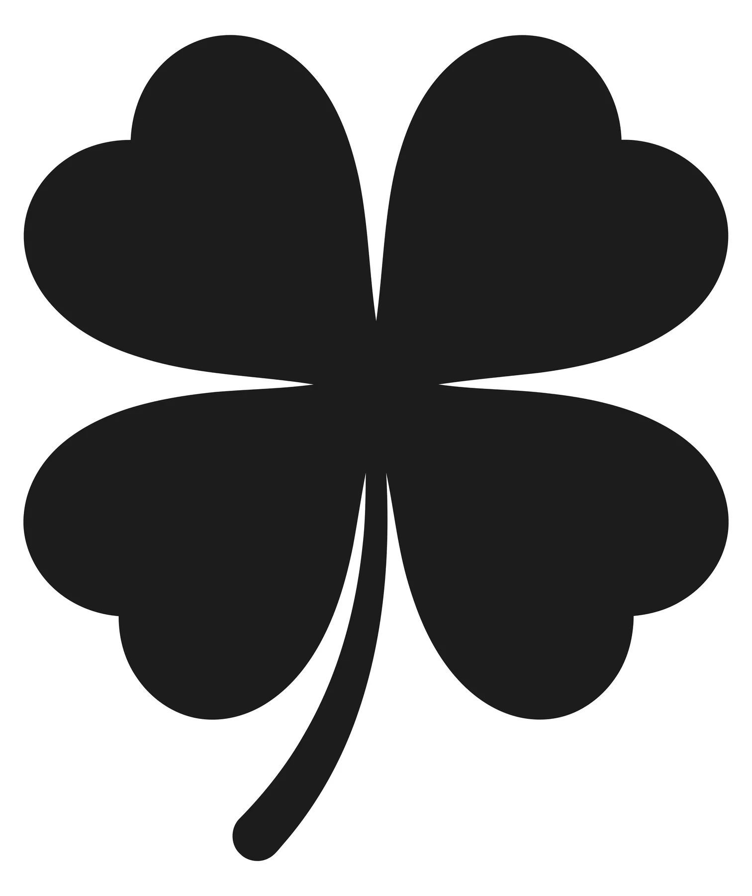 Four Leaf Clover Silhouette Vector Icon