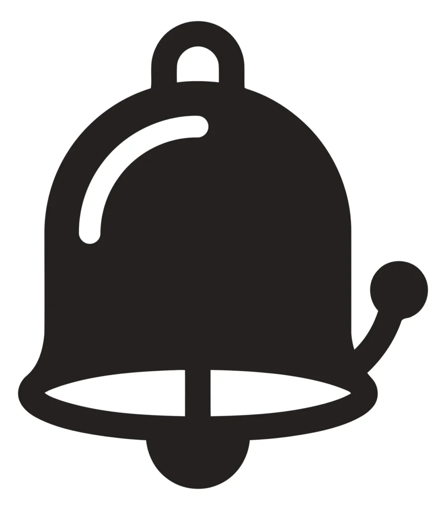 black silhouette of a hand bell