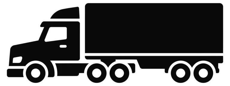 Black Silhouette of a Semi Truck Icon