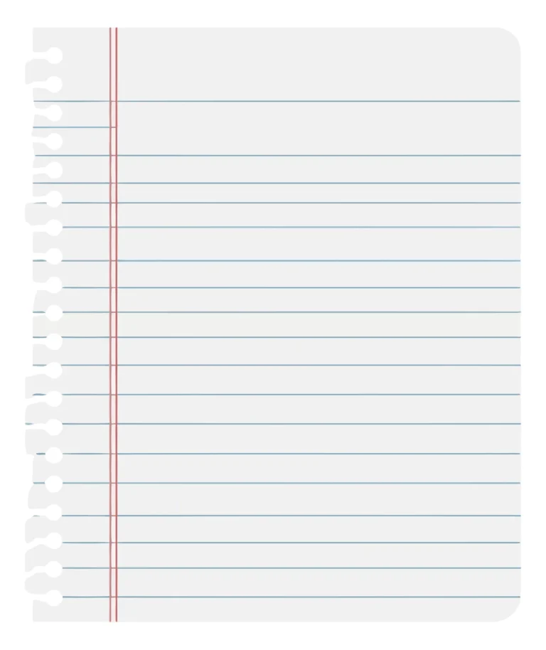 blank lined notebook paper sheet