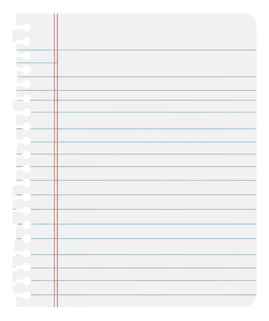 blank lined notebook paper sheet