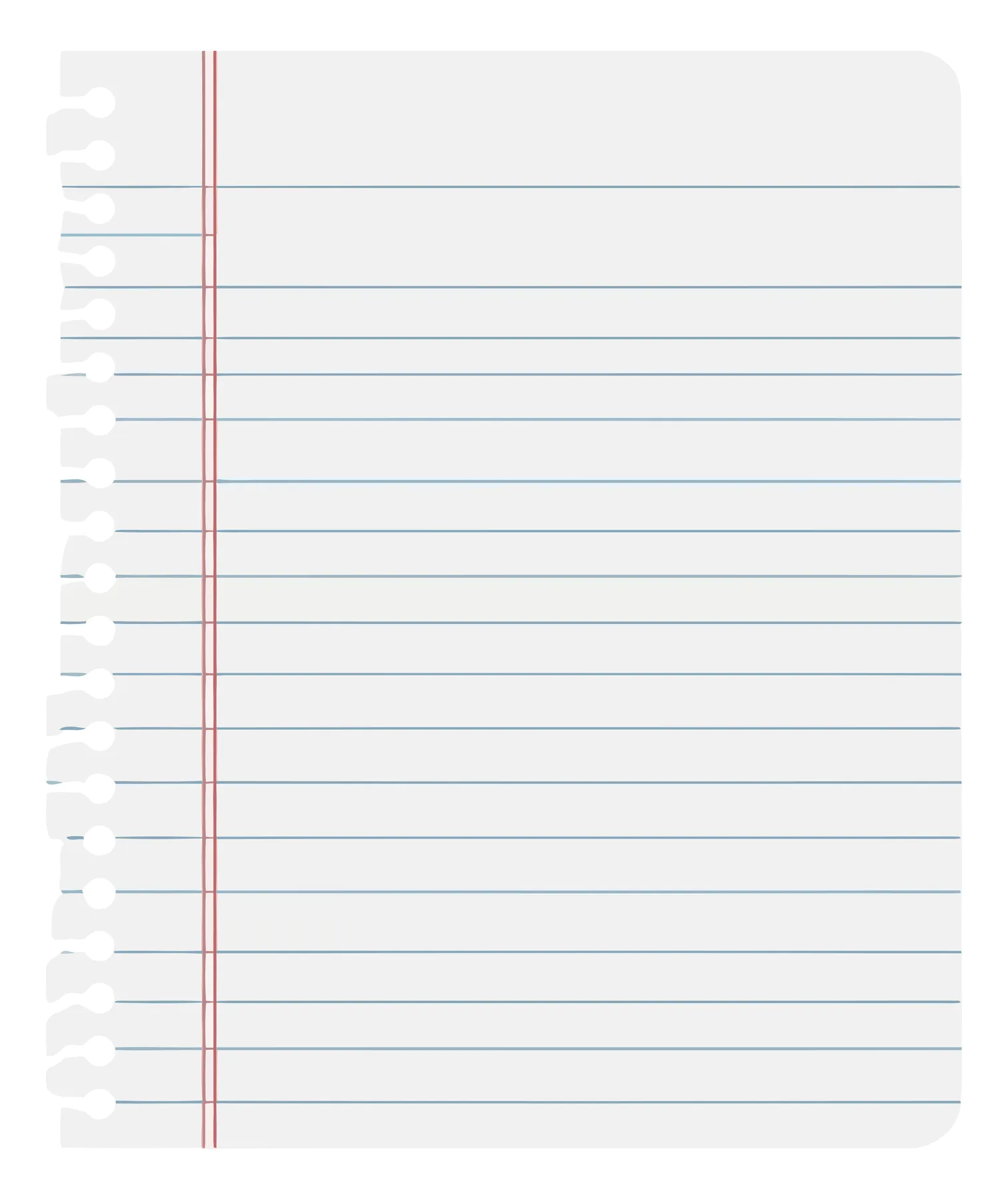 Blank Lined Notebook Paper Sheet Vector