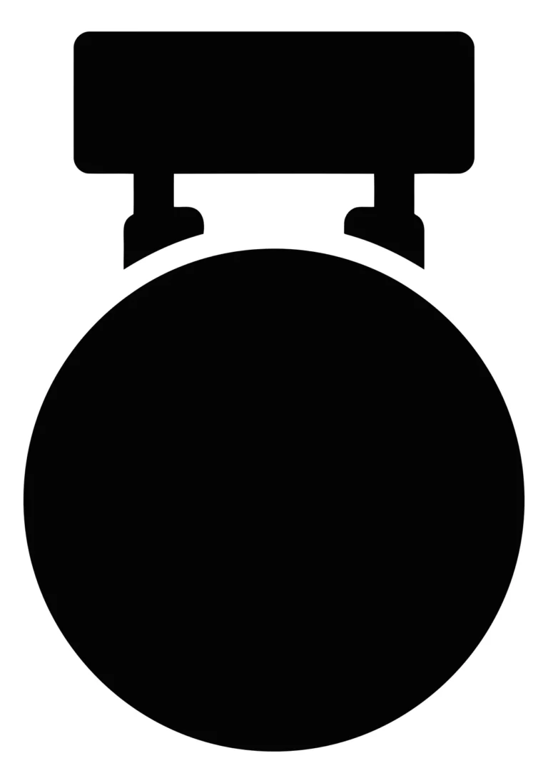 blank medal or badge icon with a ribbon header, representing achievement, award, or certification, flat vector design element