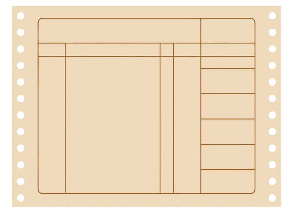 blank paper form with sprocket holes
