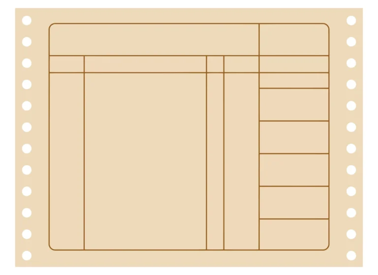 blank paper form with sprocket holes