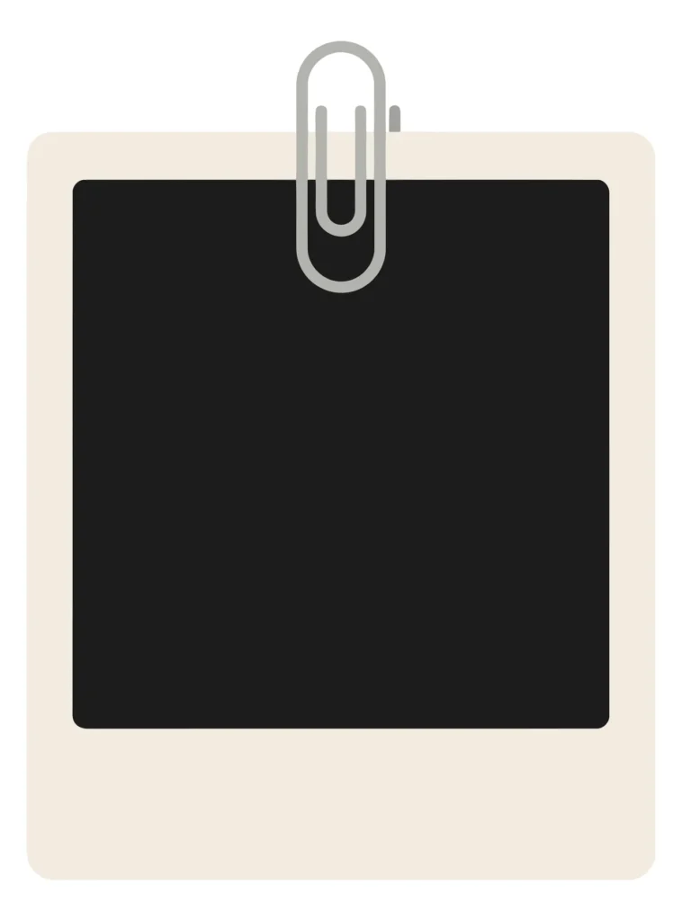 blank polaroid photo frame with paperclip mockup