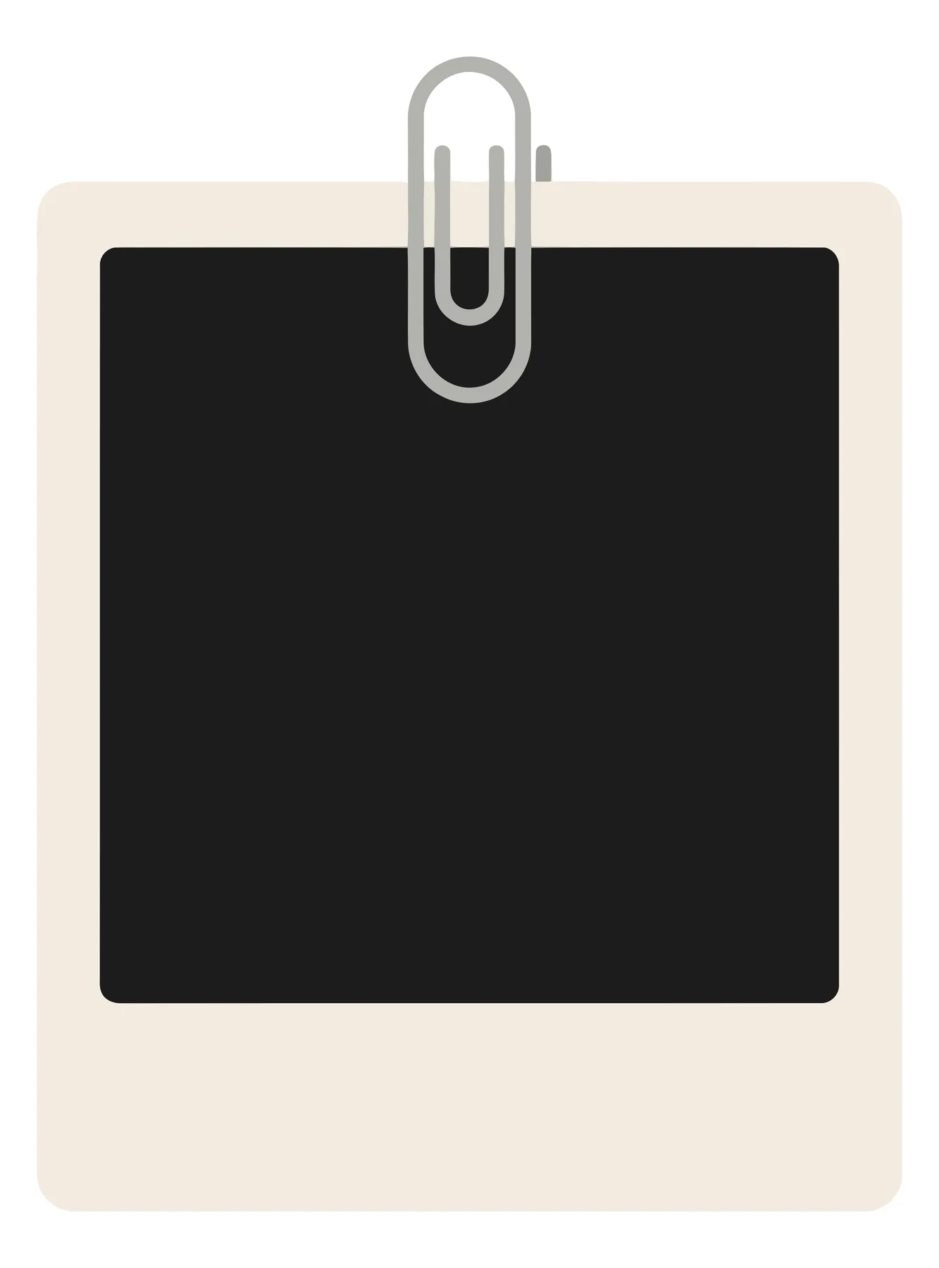 Blank Polaroid Frame with Paperclip Mockup Vector