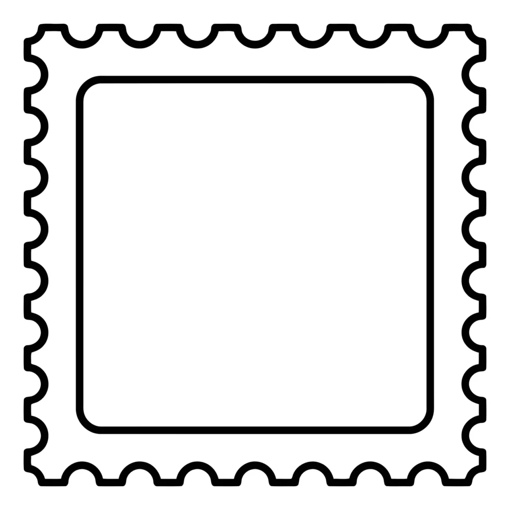 blank postage stamp with perforated edges vector icon