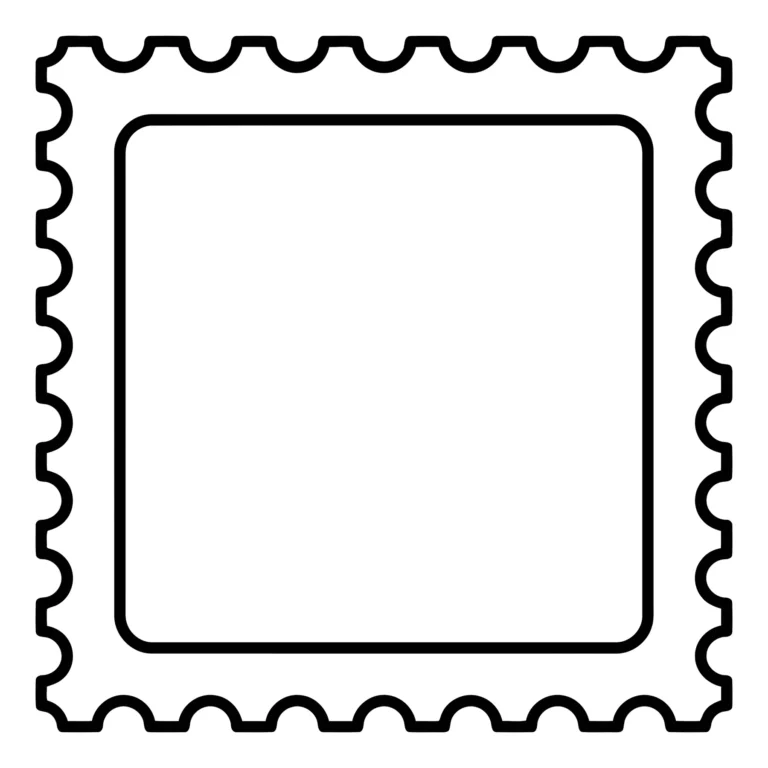 blank postage stamp with perforated edges vector icon