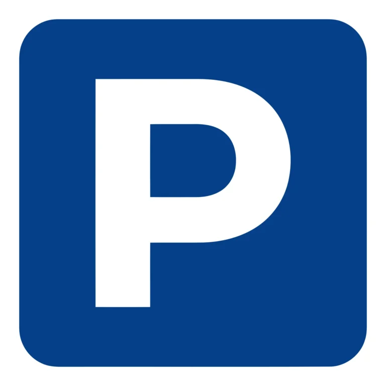 Blue Parking Sign Icon with Letter P