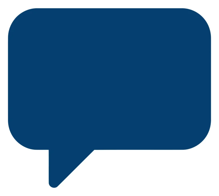 Blue Speech Bubble Icon for Messaging and Communication