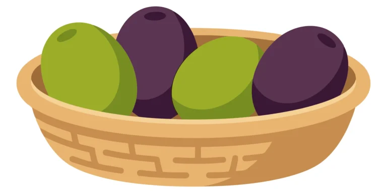 bowl of green and black olives isolated on white background