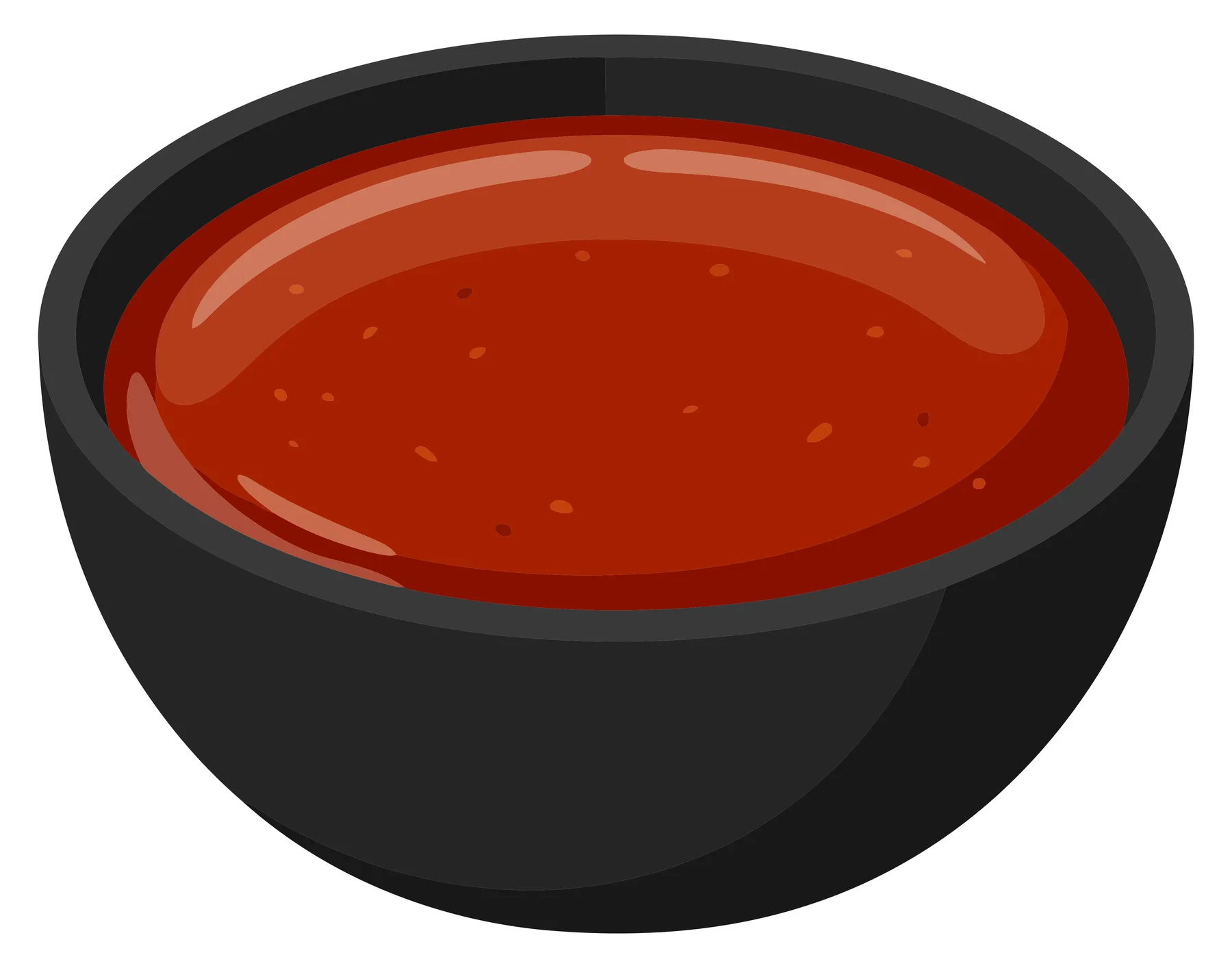 Black Bowl Filled with Thick Red Sauce