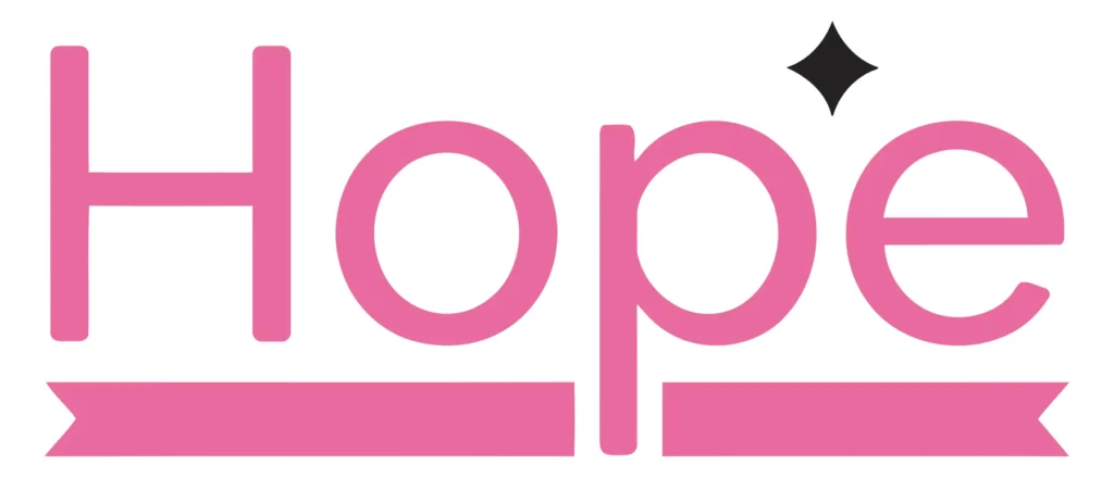 breast cancer awareness typography design with pink ribbon banner and sparkle