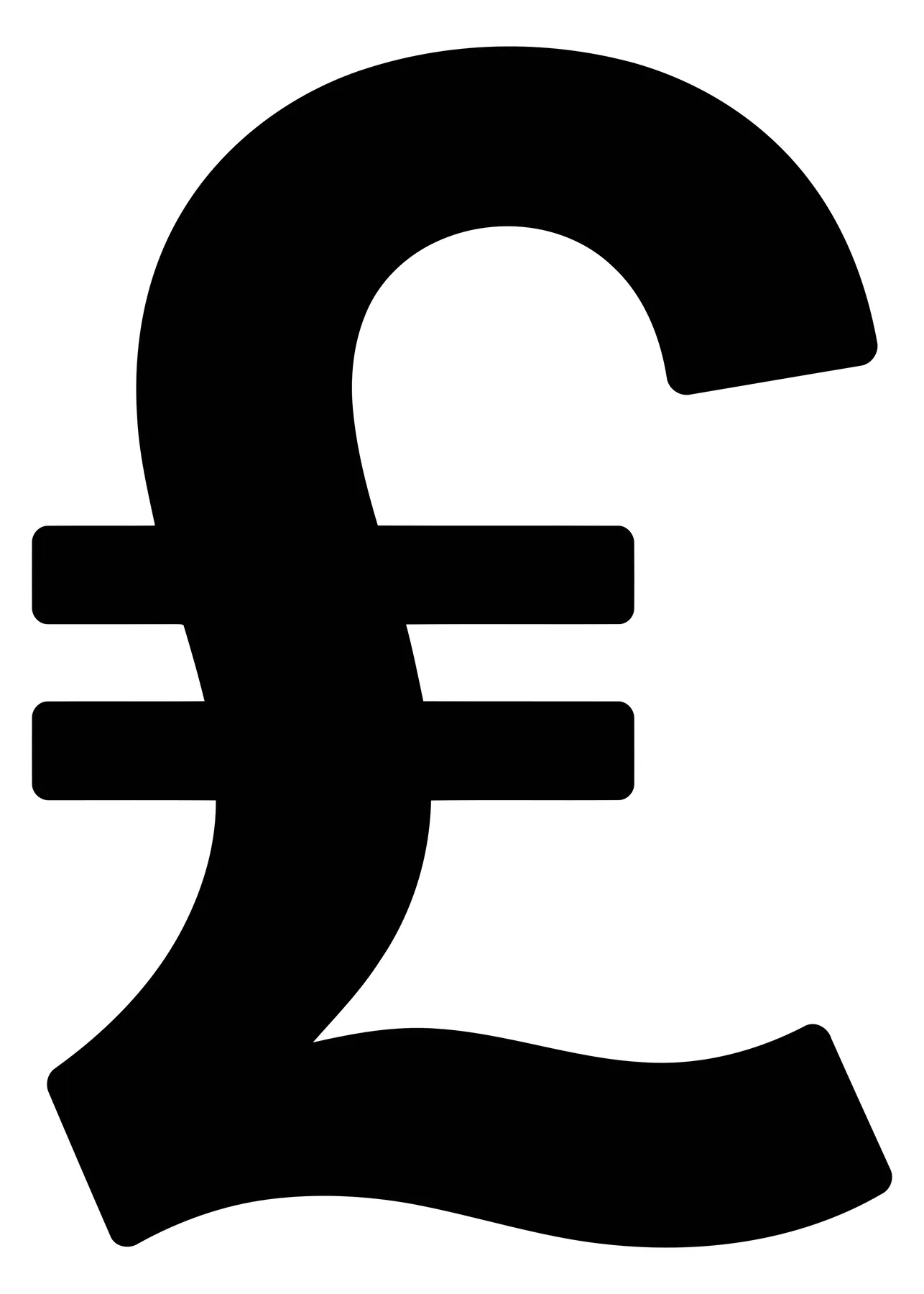 Black British Pound Sterling Currency Symbol Icon