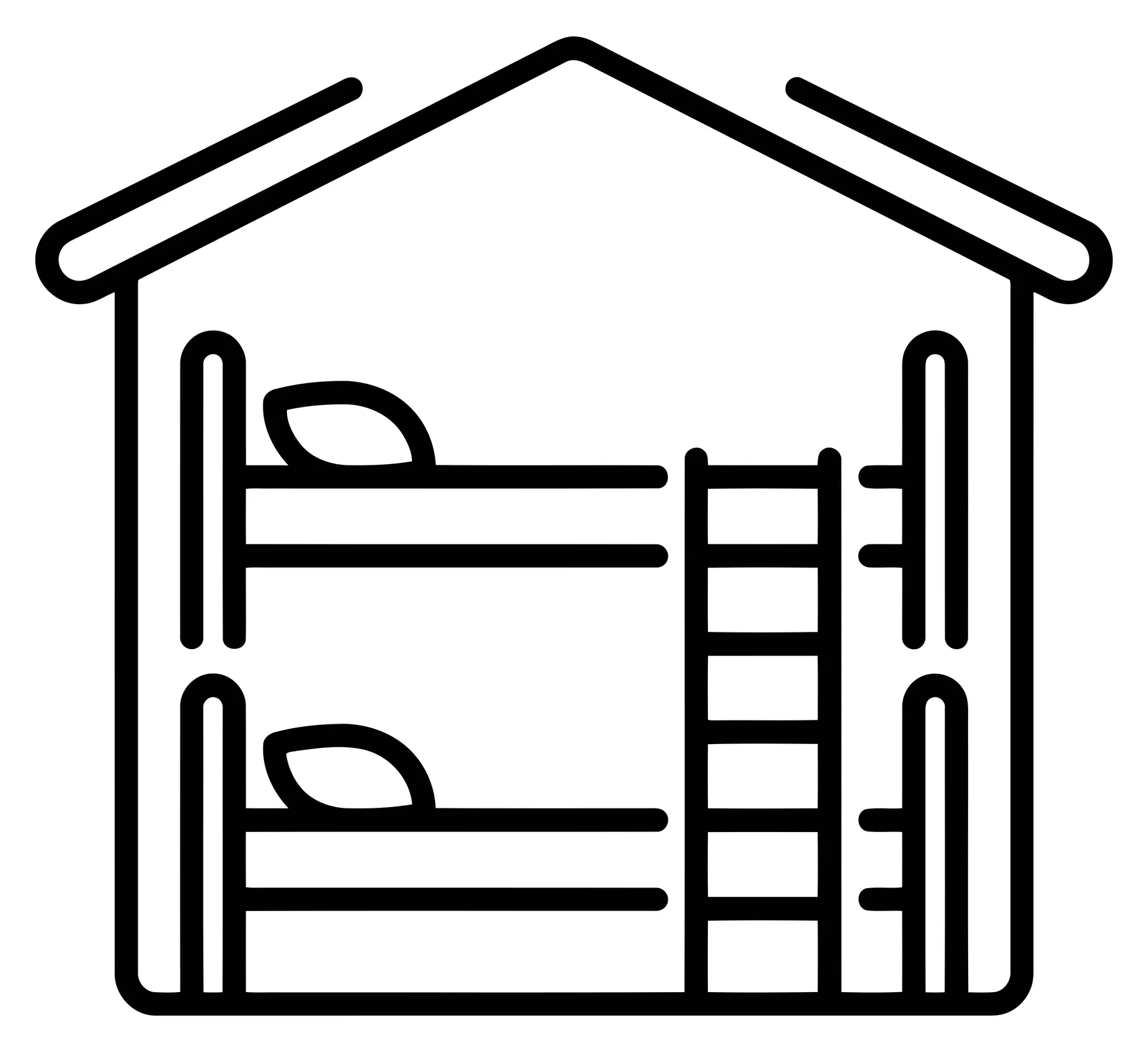 Minimalist Bunk Bed Icon Inside House Outline