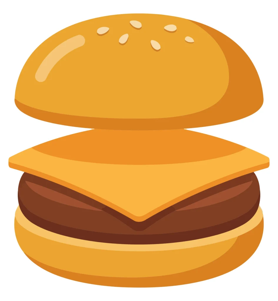burger vector illustration, cartoon fast food icon