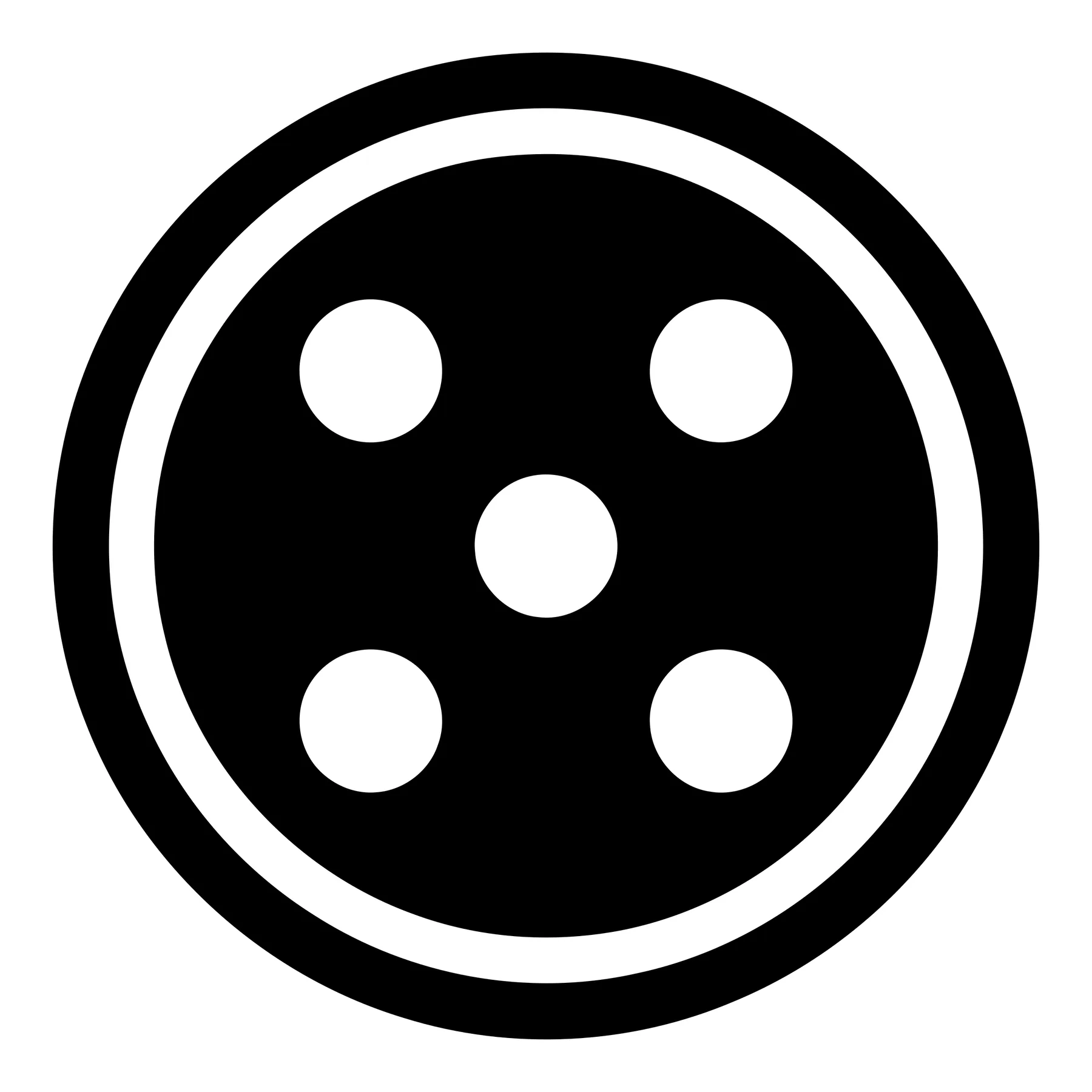 button icon with five holes