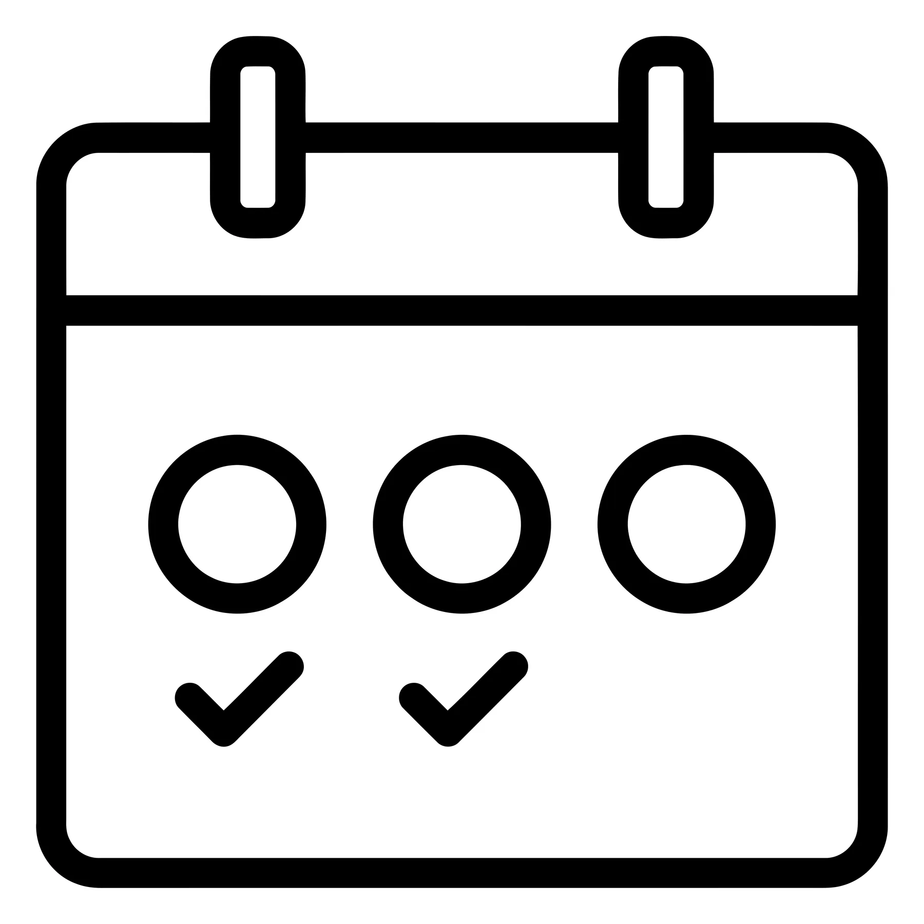 Calendar Icon with Checkmarks for Task Completion