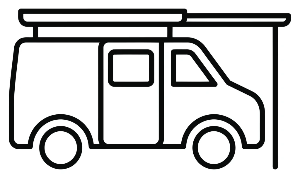 camper van with awning icon