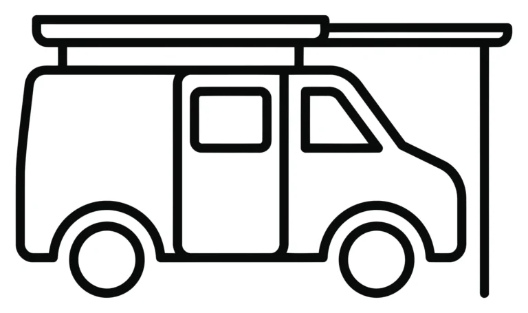 camper van with awning icon