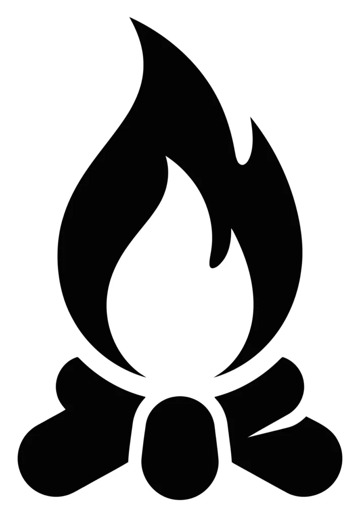 campfire icon with flames