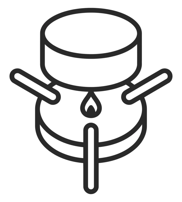 camping stove with pot icon line illustration