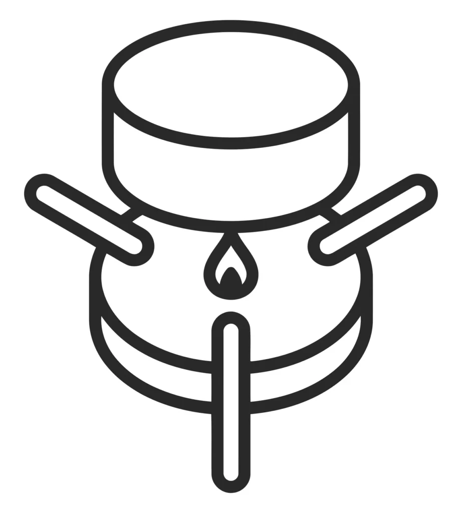camping stove with pot icon line illustration