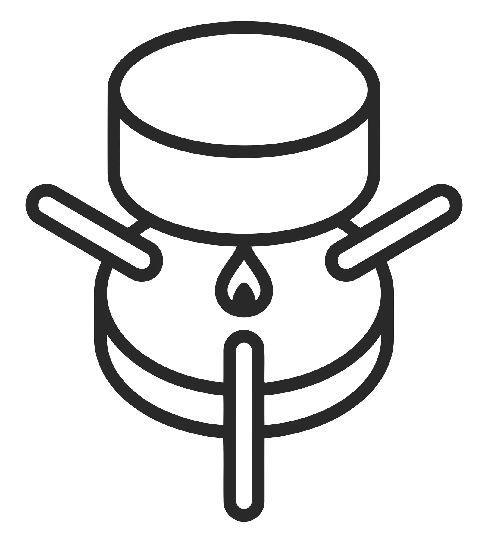 Camping Stove with Pot Line Art Icon