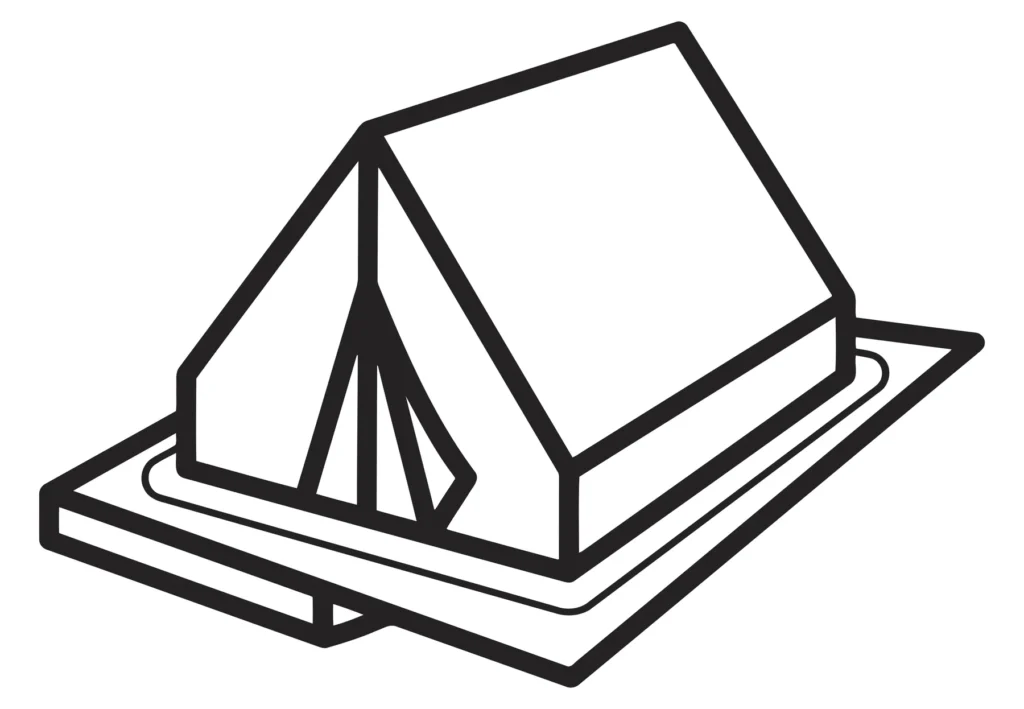 camping tent icon, simple linear style