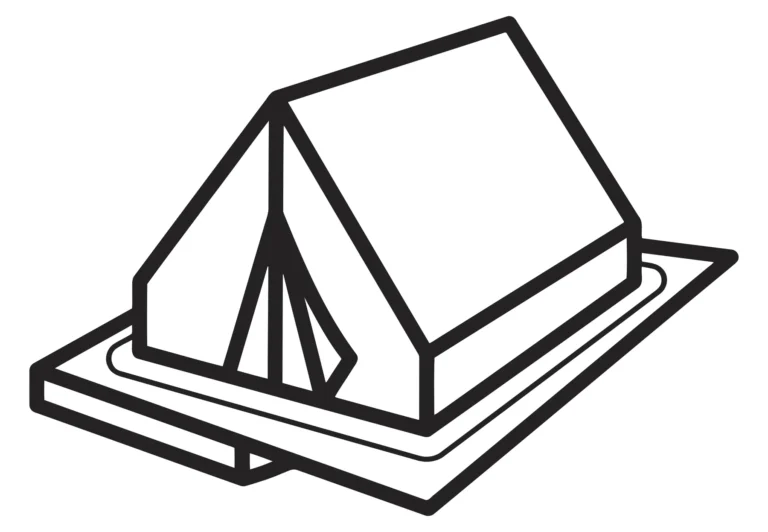 camping tent icon, simple linear style