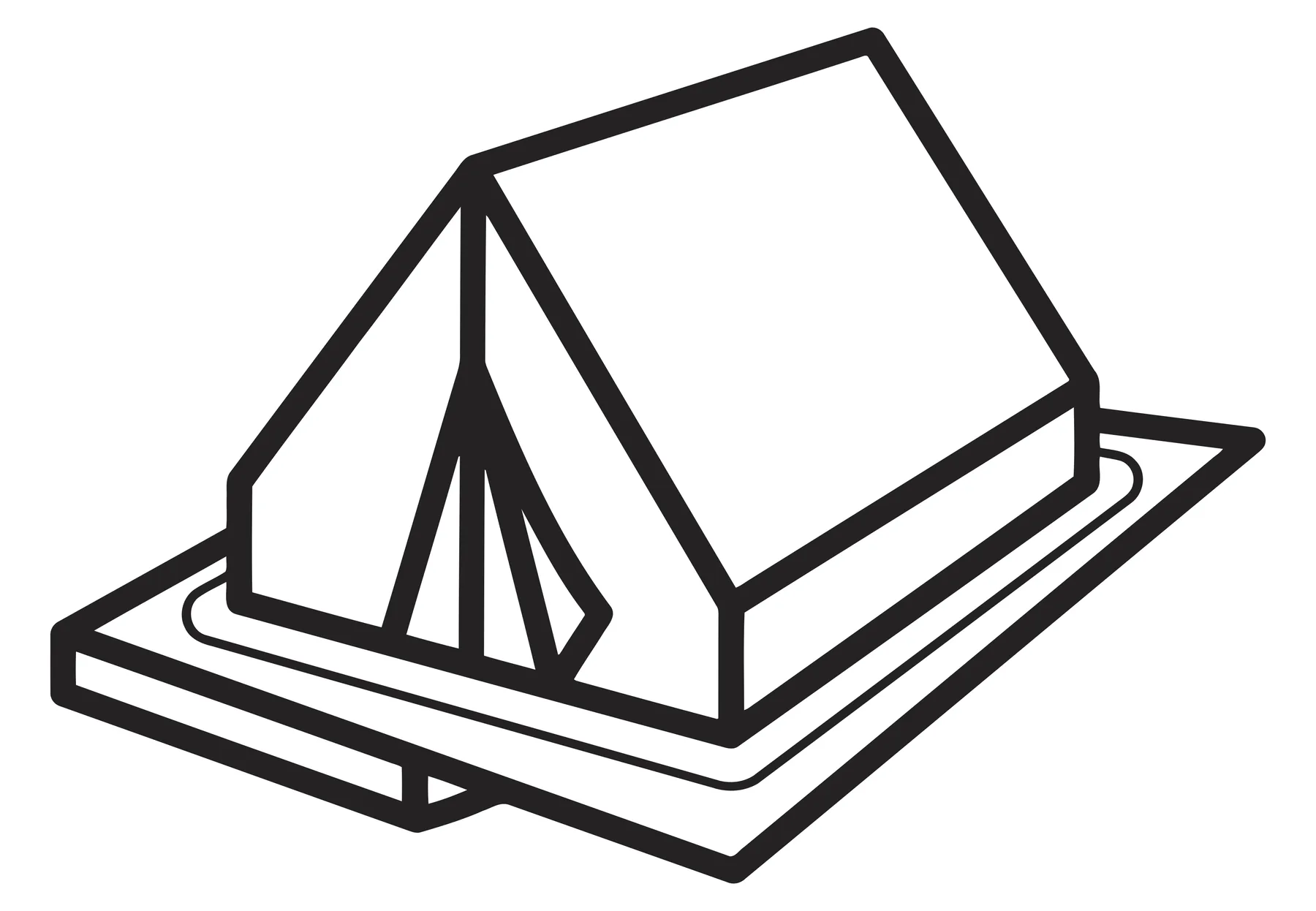 camping tent icon, simple linear style