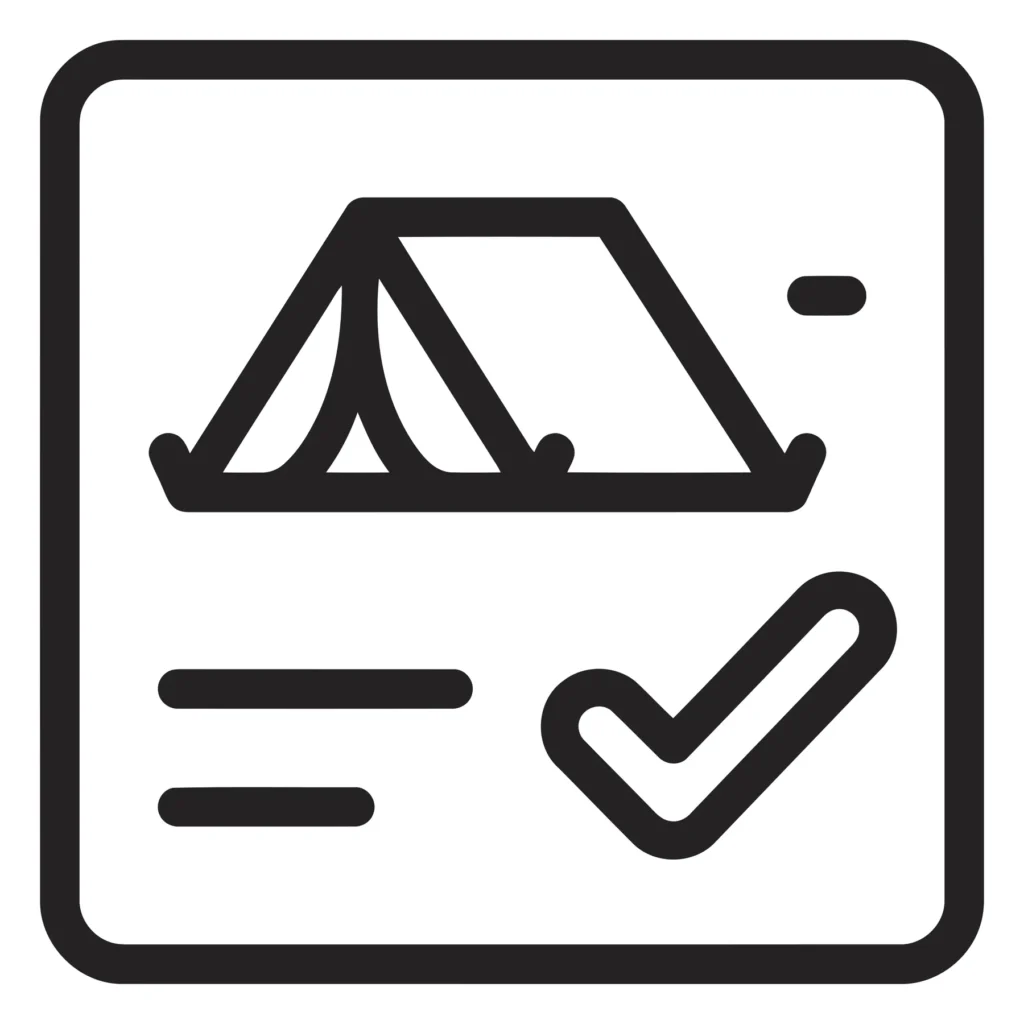 camping tent reservation or checklist icon