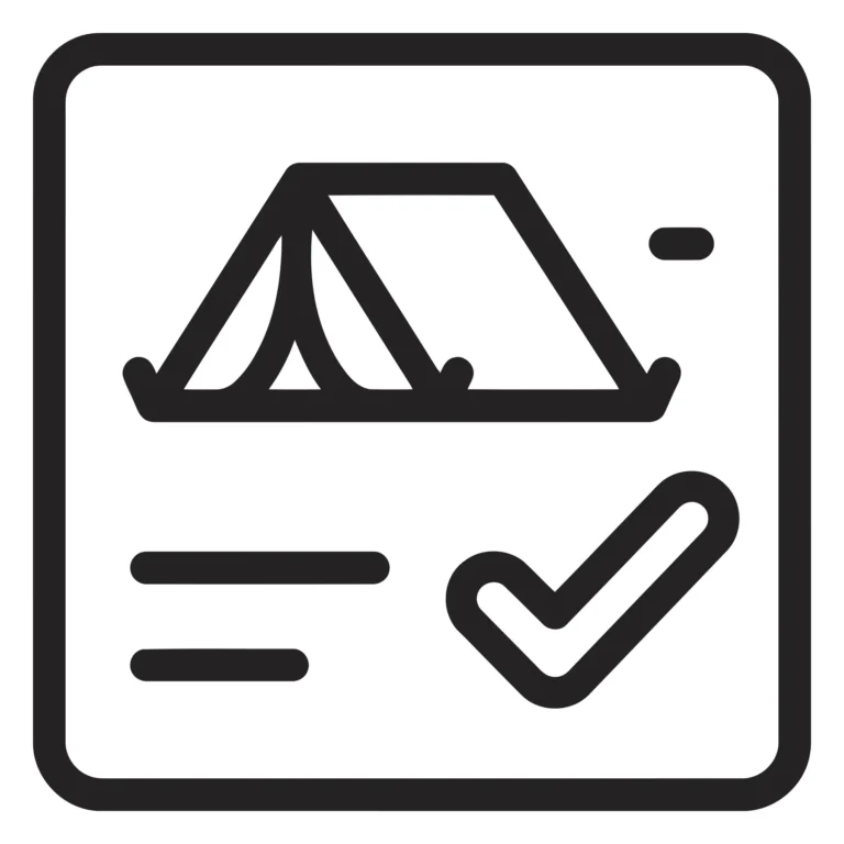 camping tent reservation or checklist icon