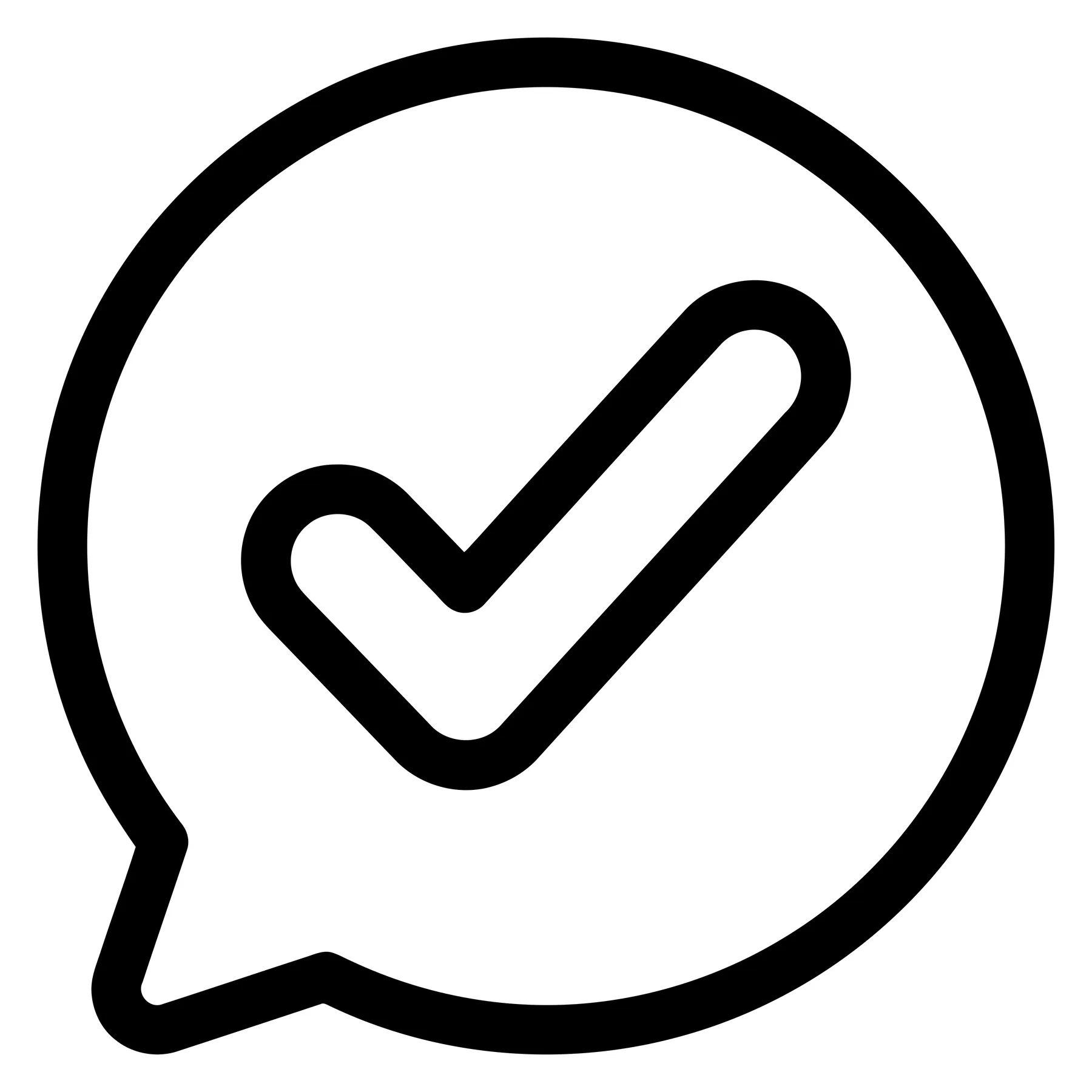 Check Mark Inside Speech Bubble Icon