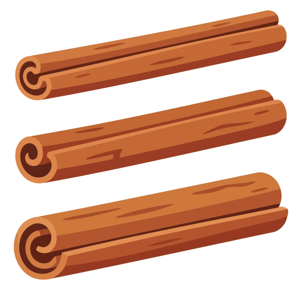 cinnamon sticks isolated on white background