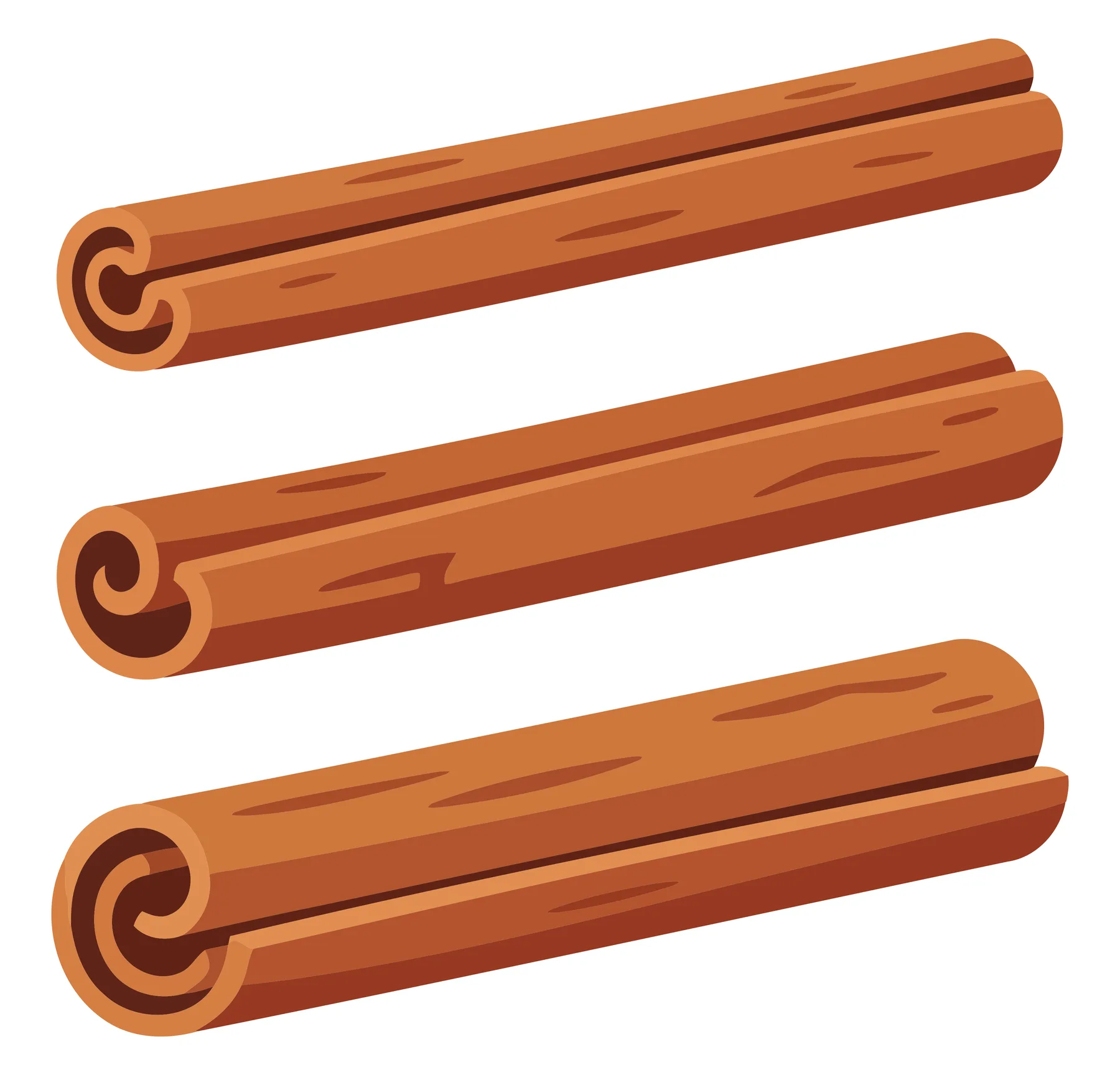 cinnamon sticks isolated on white background