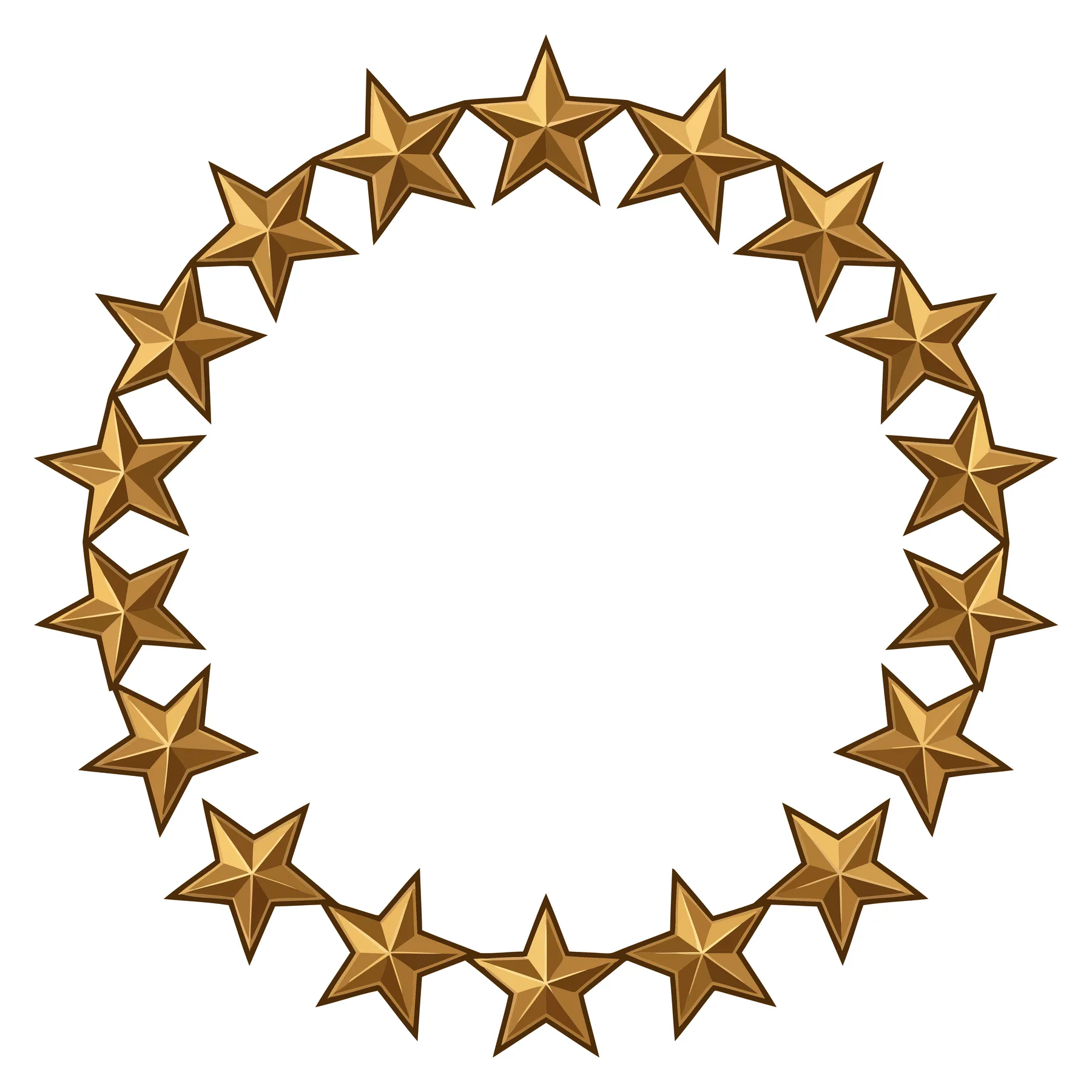 Golden Star Circle Vector Illustration