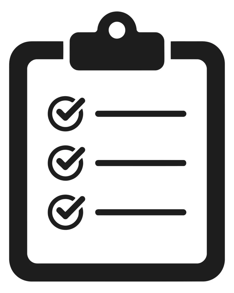 clipboard with checklist and checkmarks