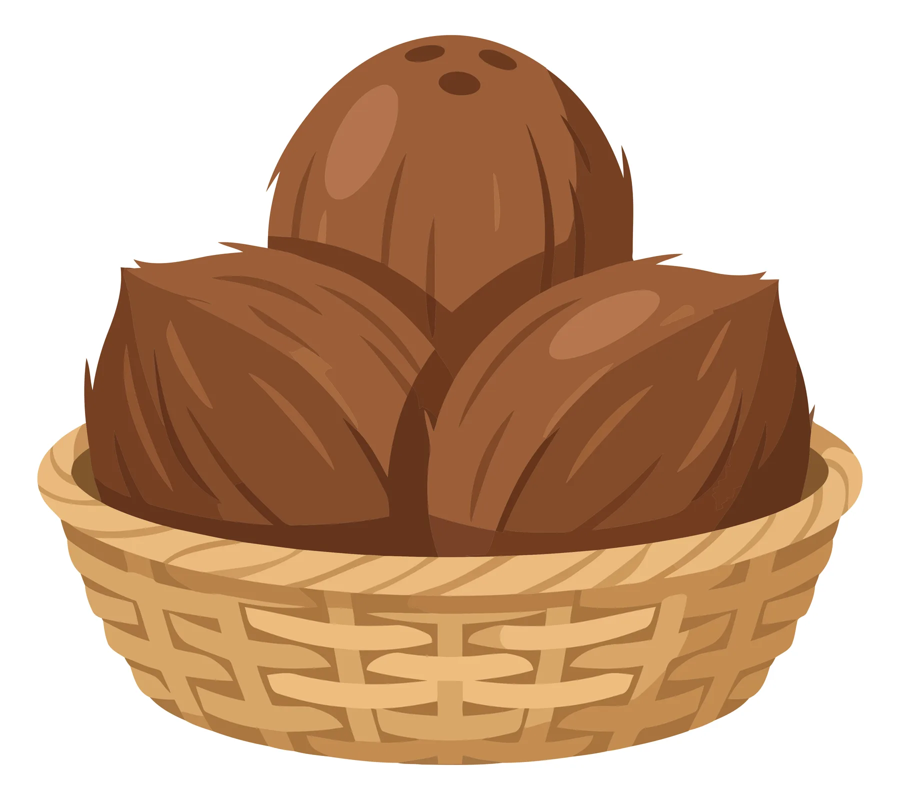 coconuts in woven basket