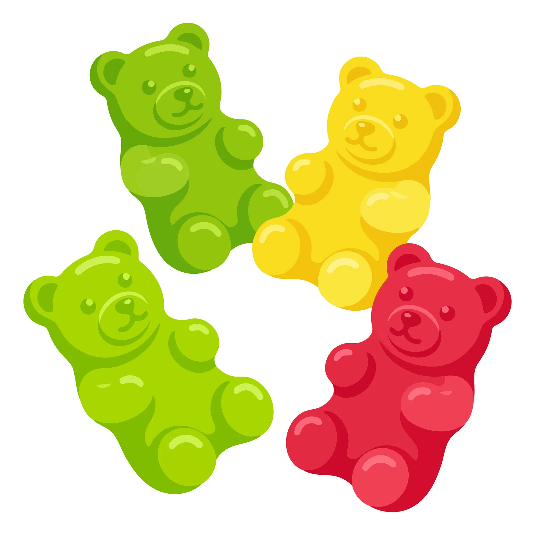Colorful Gummy Bears in Vector Illustration