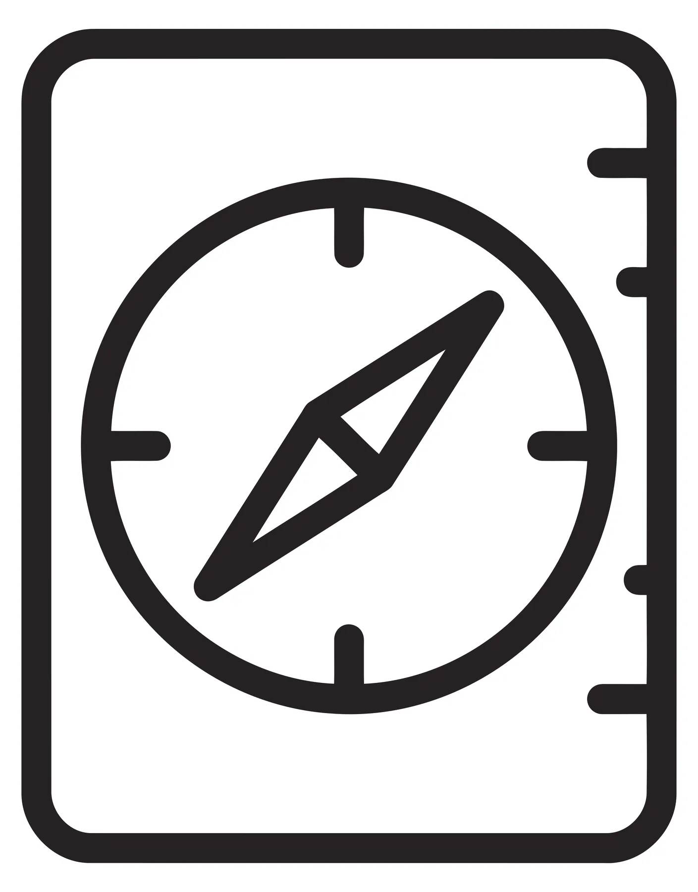 Minimalist Compass Icon for Navigation and Orientation
