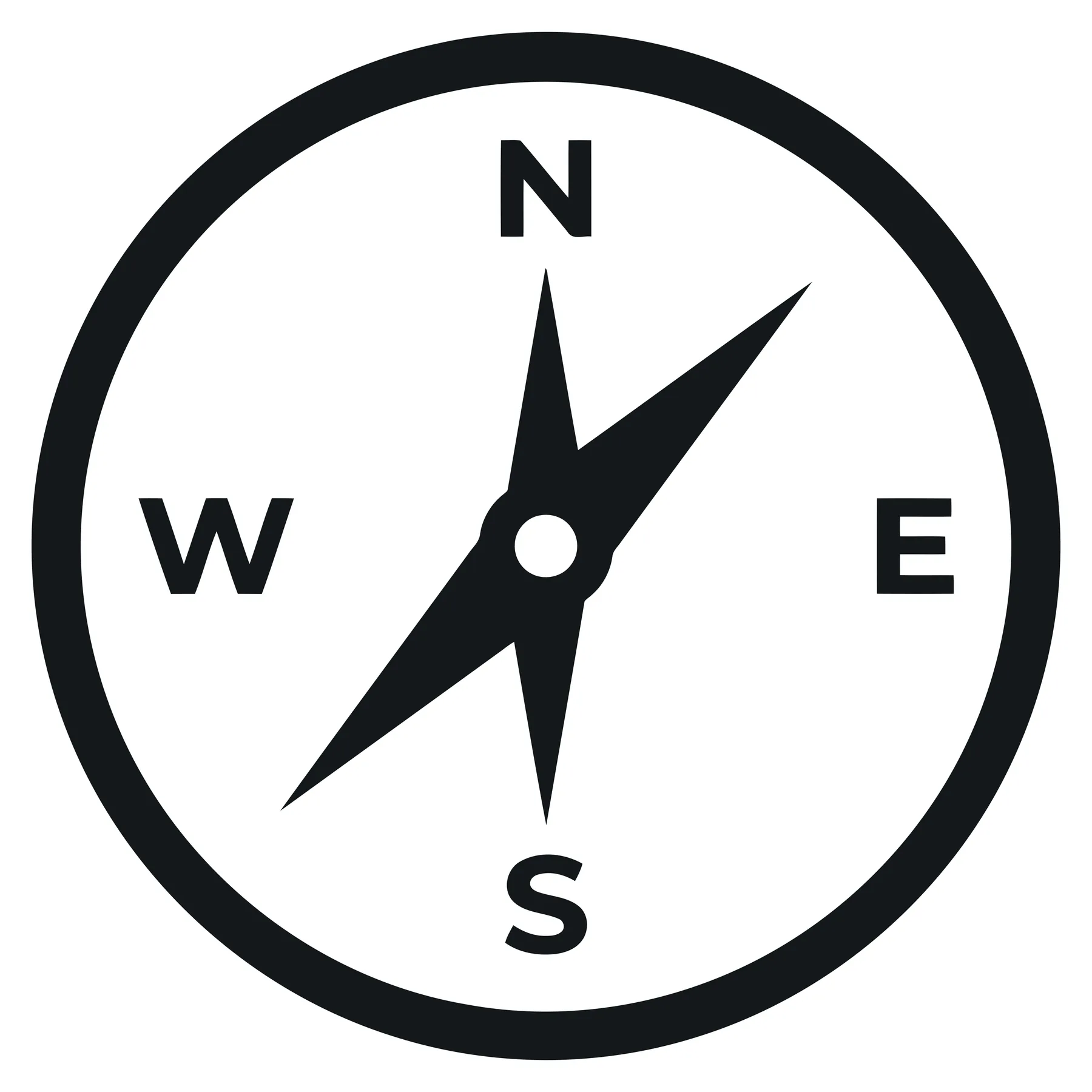 Black and White Compass Icon Vector