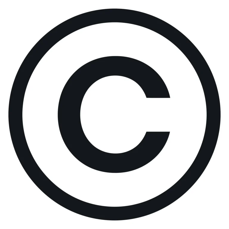 copyright symbol, legal intellectual property icon
