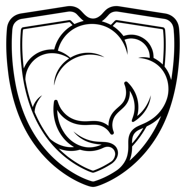 Cotton Boll Icon in Shield Shape Vector