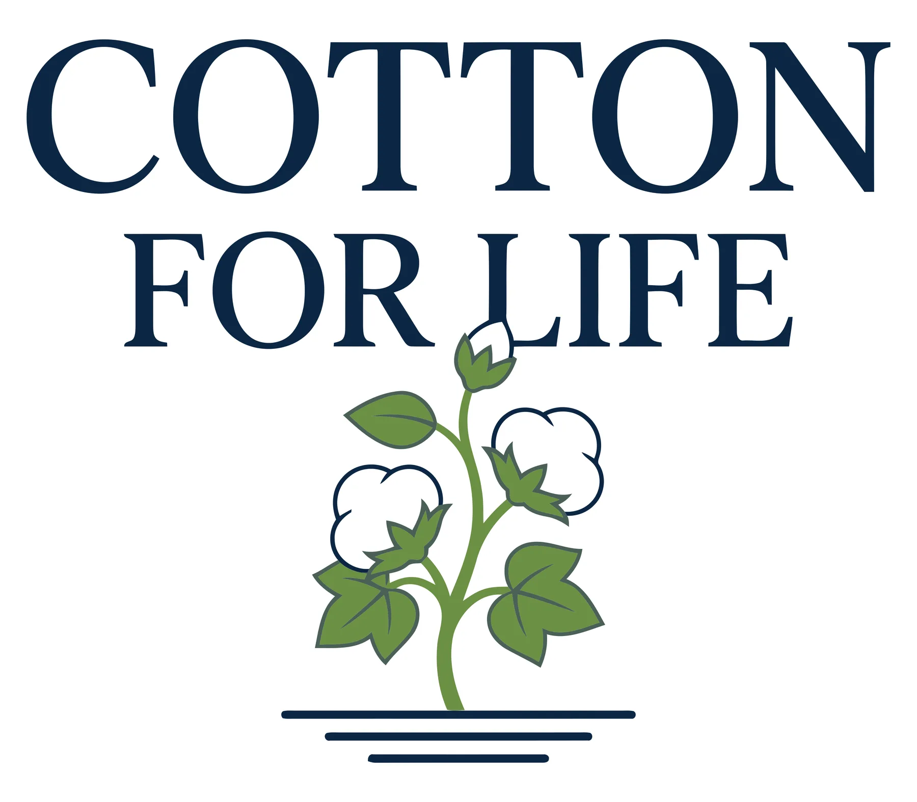 Cotton for Life Logo with Plant Illustration
